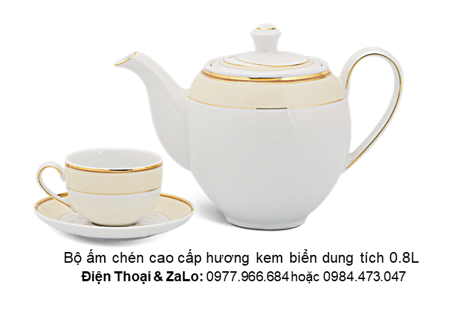 Bộ ấm chén cao cấp hương kem biển dung tích 0.8L